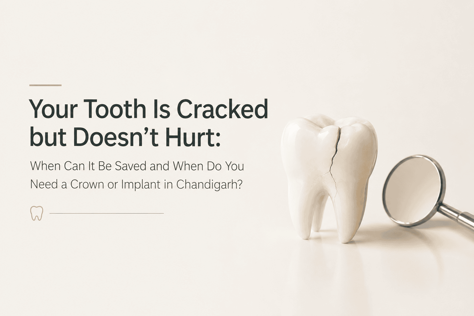 Your Tooth Is Cracked but Doesn’t Hurt: When Can It Be Saved and When Do You Need a Crown or Implant in Chandigarh?